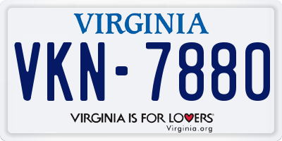 VA license plate VKN7880