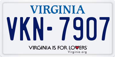 VA license plate VKN7907