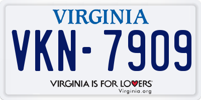 VA license plate VKN7909