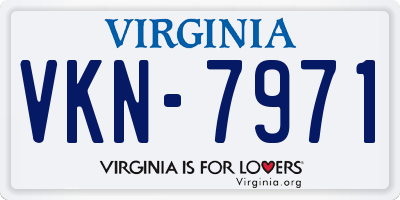 VA license plate VKN7971