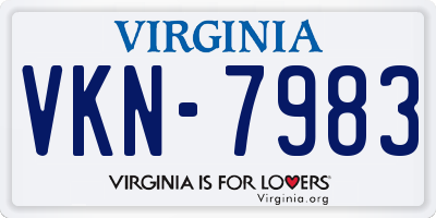 VA license plate VKN7983