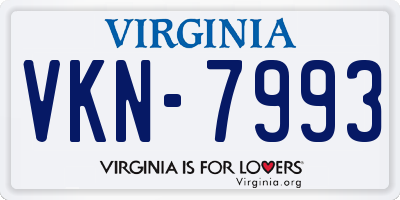 VA license plate VKN7993