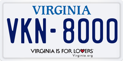 VA license plate VKN8000