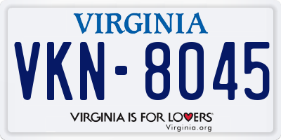 VA license plate VKN8045
