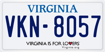 VA license plate VKN8057
