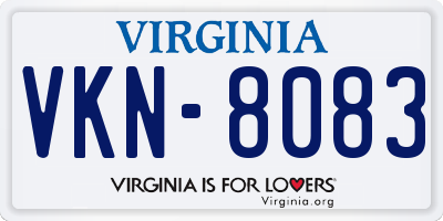 VA license plate VKN8083