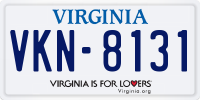 VA license plate VKN8131