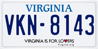VA license plate VKN8143