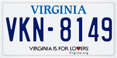 VA license plate VKN8149