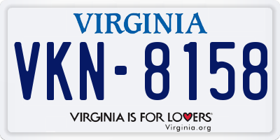 VA license plate VKN8158