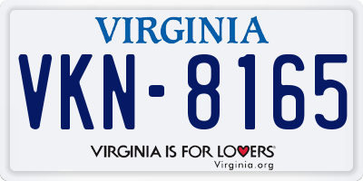 VA license plate VKN8165
