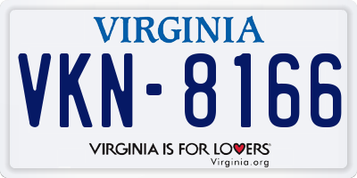 VA license plate VKN8166