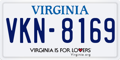 VA license plate VKN8169