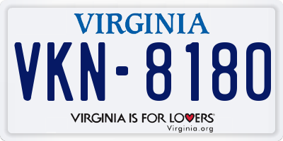VA license plate VKN8180