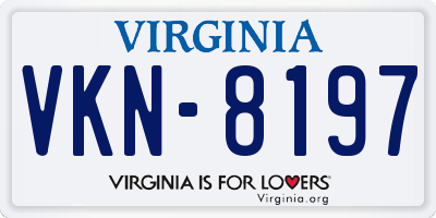 VA license plate VKN8197