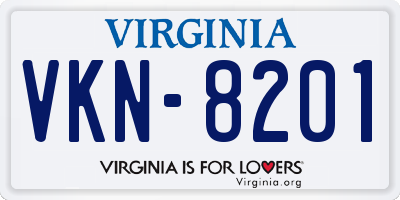 VA license plate VKN8201