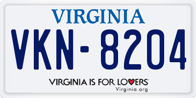 VA license plate VKN8204