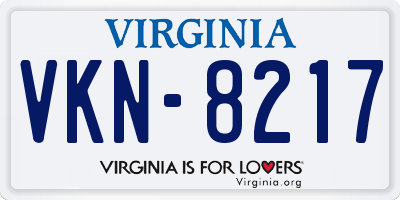 VA license plate VKN8217