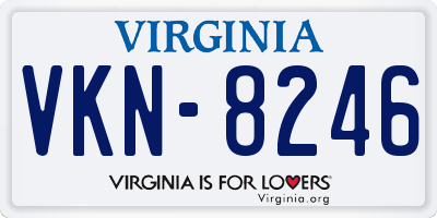 VA license plate VKN8246
