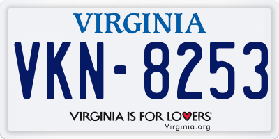VA license plate VKN8253