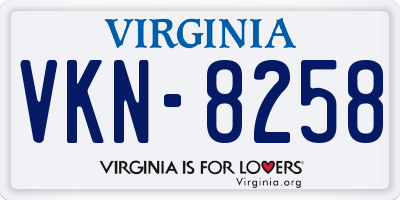 VA license plate VKN8258