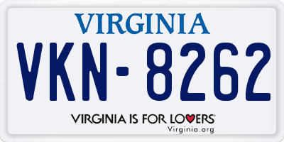 VA license plate VKN8262