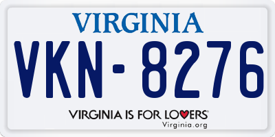 VA license plate VKN8276