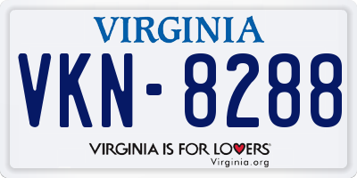 VA license plate VKN8288
