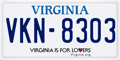 VA license plate VKN8303