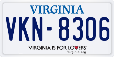 VA license plate VKN8306