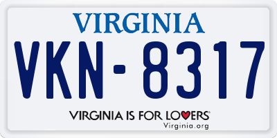 VA license plate VKN8317