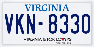 VA license plate VKN8330