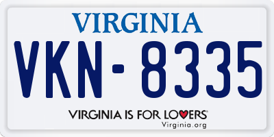 VA license plate VKN8335
