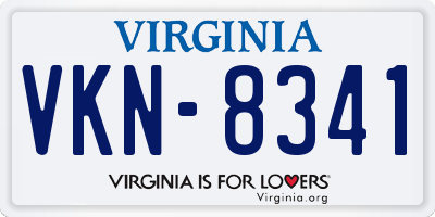 VA license plate VKN8341