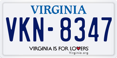 VA license plate VKN8347