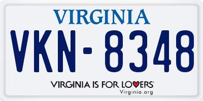 VA license plate VKN8348