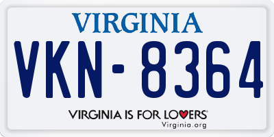 VA license plate VKN8364