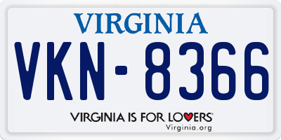 VA license plate VKN8366