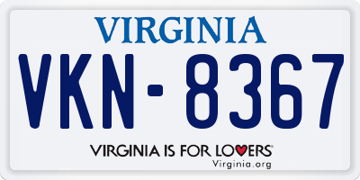 VA license plate VKN8367