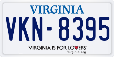VA license plate VKN8395