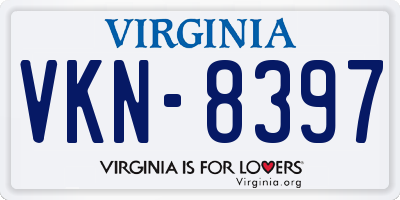 VA license plate VKN8397