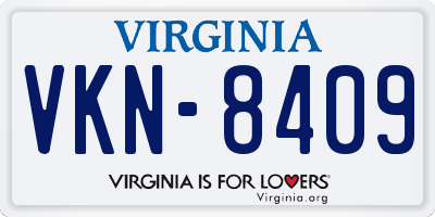 VA license plate VKN8409