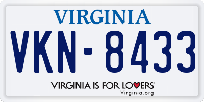 VA license plate VKN8433