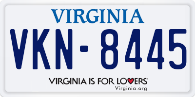 VA license plate VKN8445
