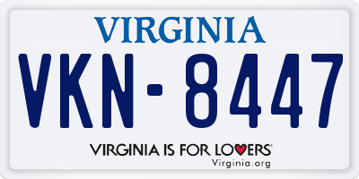 VA license plate VKN8447