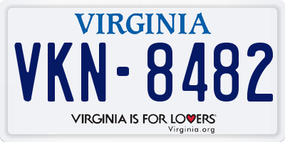 VA license plate VKN8482