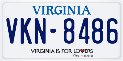 VA license plate VKN8486