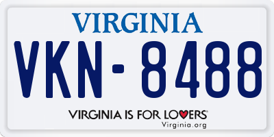 VA license plate VKN8488