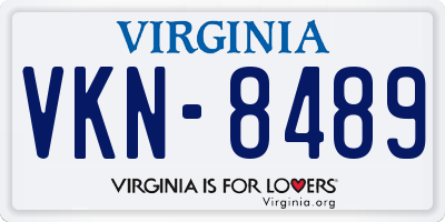 VA license plate VKN8489