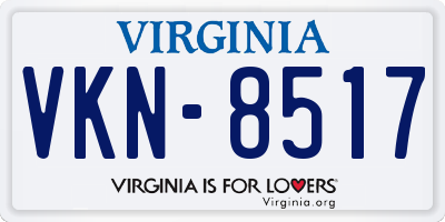 VA license plate VKN8517